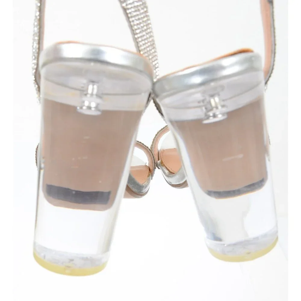 Steve Madden Yuma Rhinestone‎ Crystal Ankle Strap Sandals 7.5M Wedding Formal